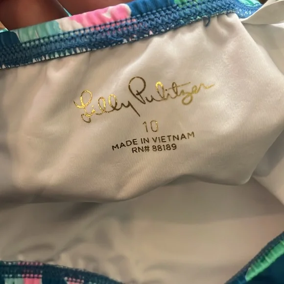 Lilly Pulitzer Two-Piece Rashguard Bikini Set, size 10 - Picture 8 of 10